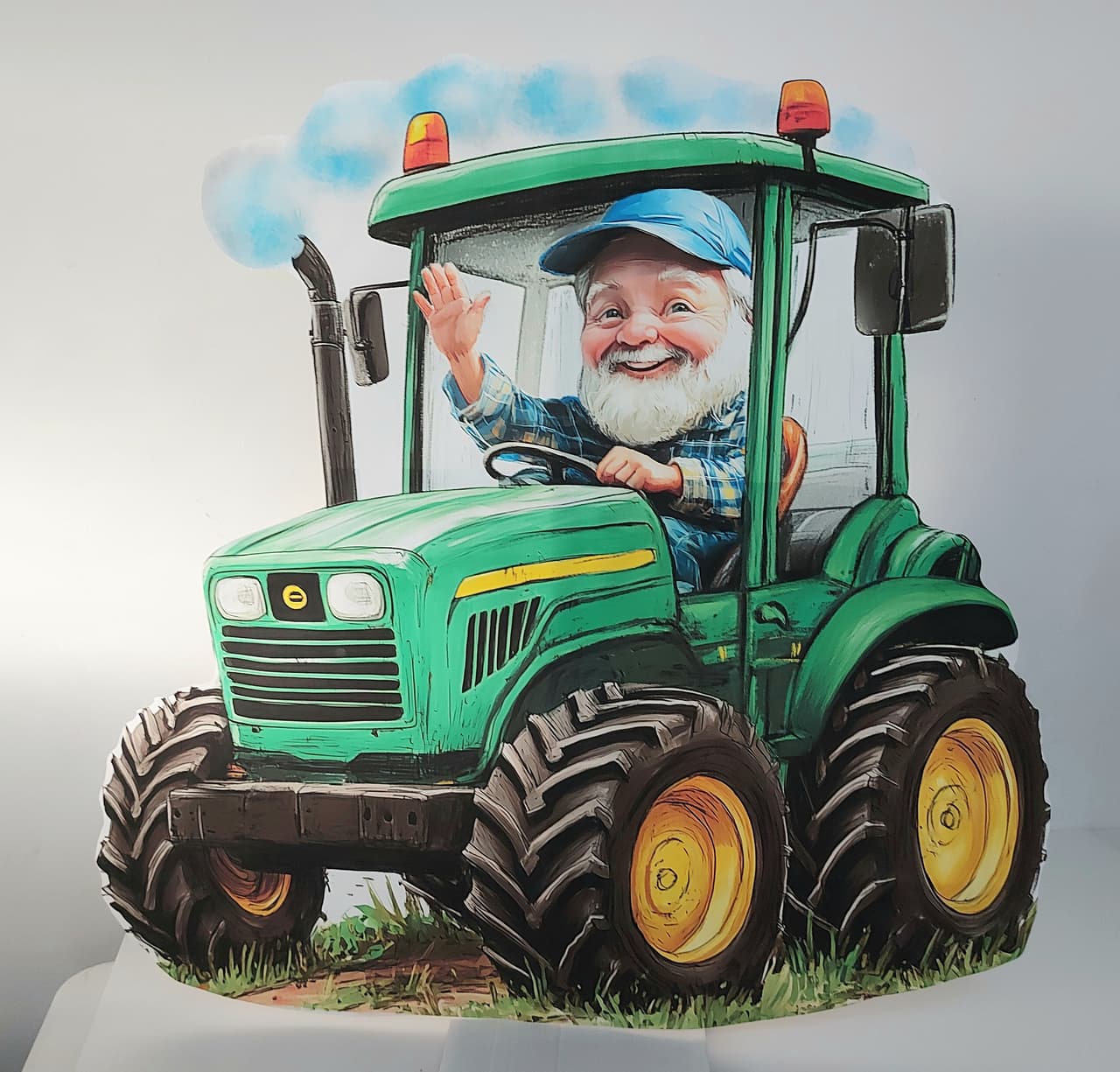 דמות איש עם טרקטור לשבועות - עיצוב לגני ילדים