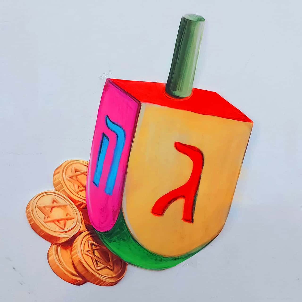 דמות סביבון לחנוכה בגן ילדי
