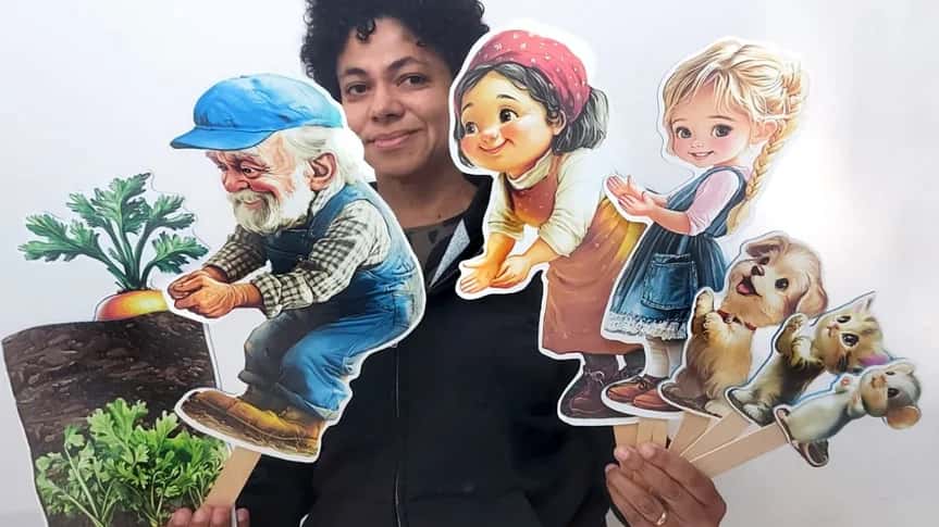 ערכת בובות מקל לסיפור אליעזר והגזר
